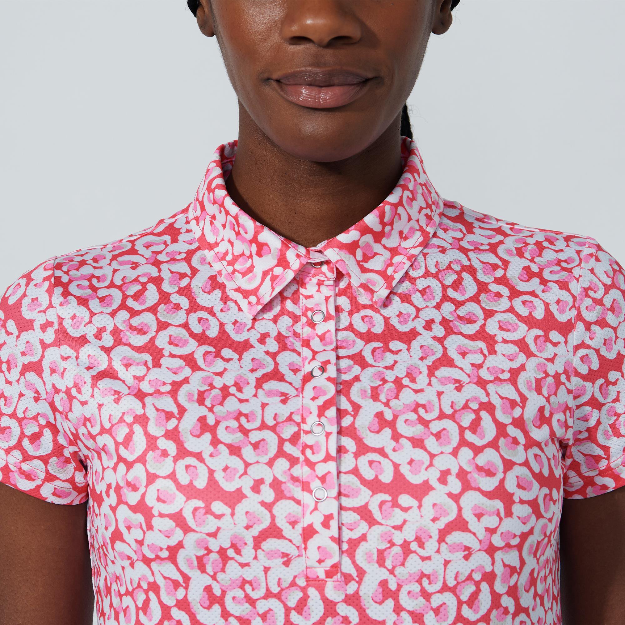 Daily Sports Sheermotion Ladies Golf Polo Shirt Leo Coral